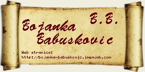 Bojanka Babušković vizit kartica